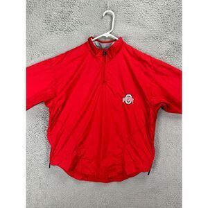 Ohio State Buckeyes Windbreaker Jacket Mens Small Quarter Zip Pullover Nike Team
